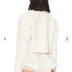 Lovers + Friends White Leather Bride Jacket